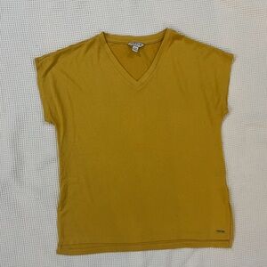 Mustard V-Neck Women's Top